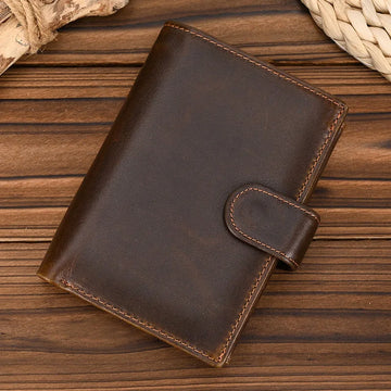 Xajzpa High Quality Genuine Leather Card Wallet Men Women RFID Genuine Leather Short Wallet Multi Cards Slots Button Man Purse